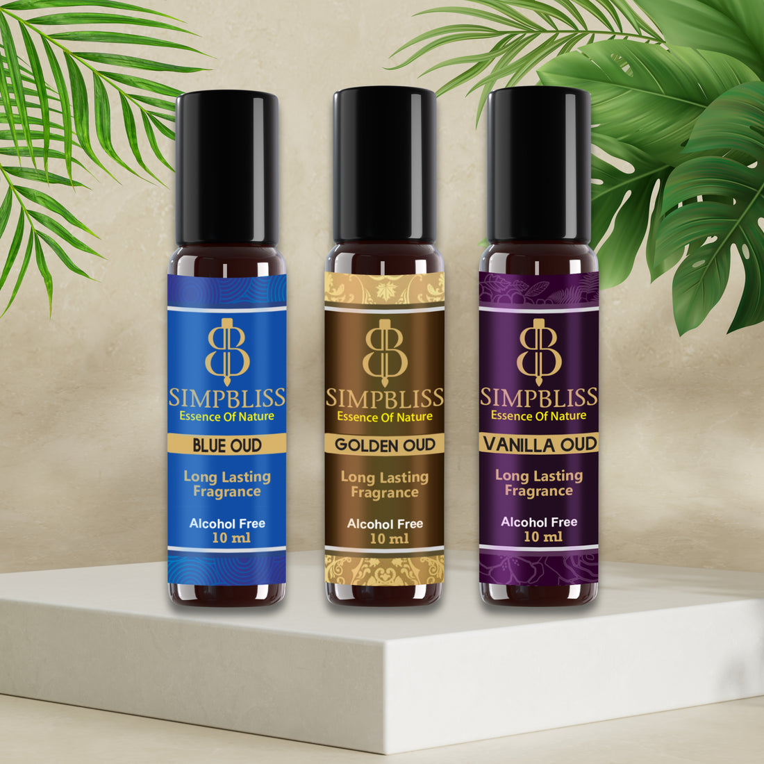 Oud Luxe Blend Trio – Golden Oud, Vanilla Oud & Blue Oud