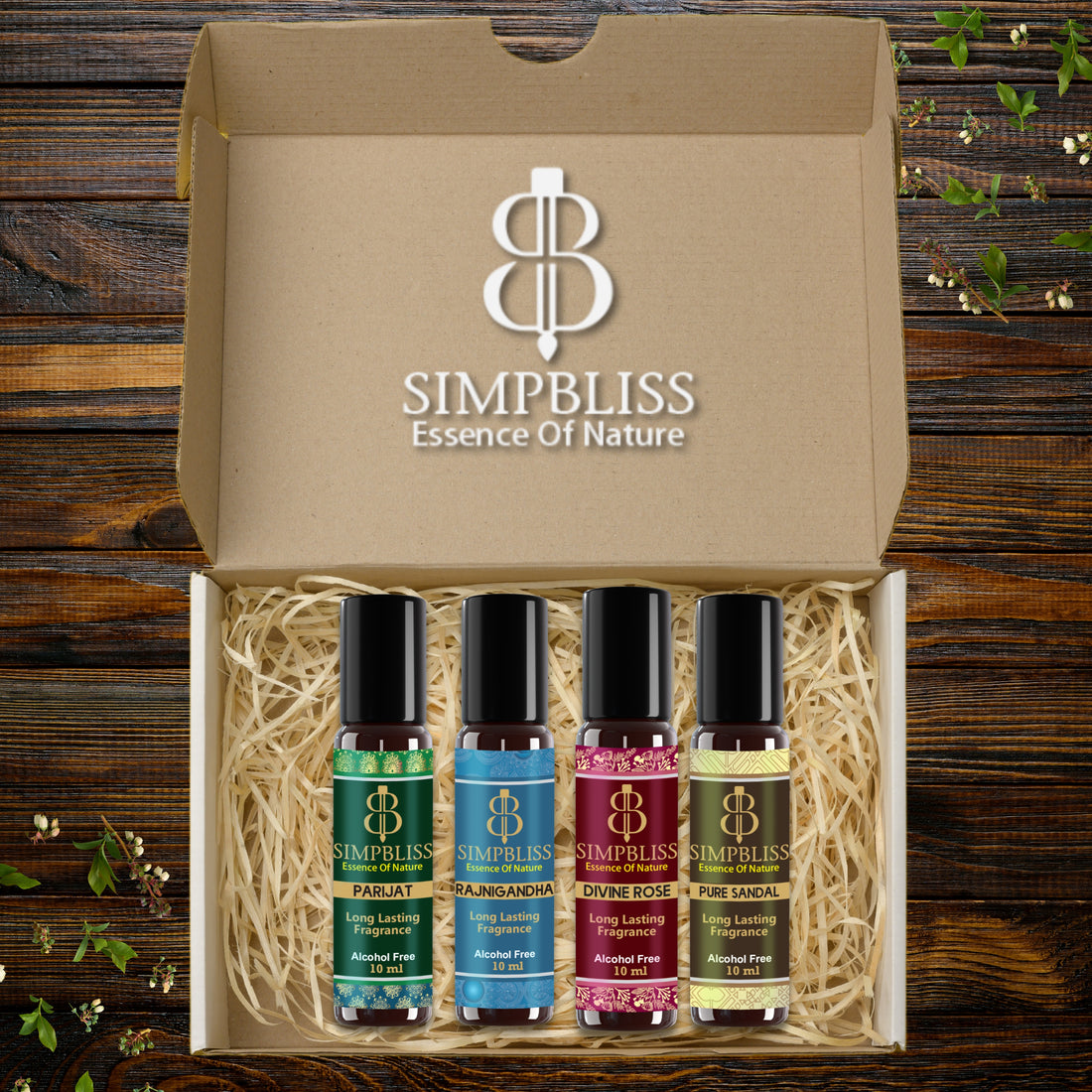 Traditional Indian Floral Attars Combo (4x10ml/6ml each)