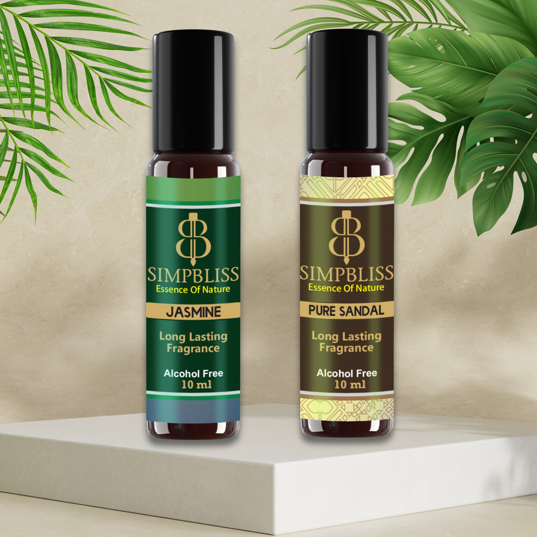 Jasmine & Pure Sandal Attar Combo (2x10ml each)