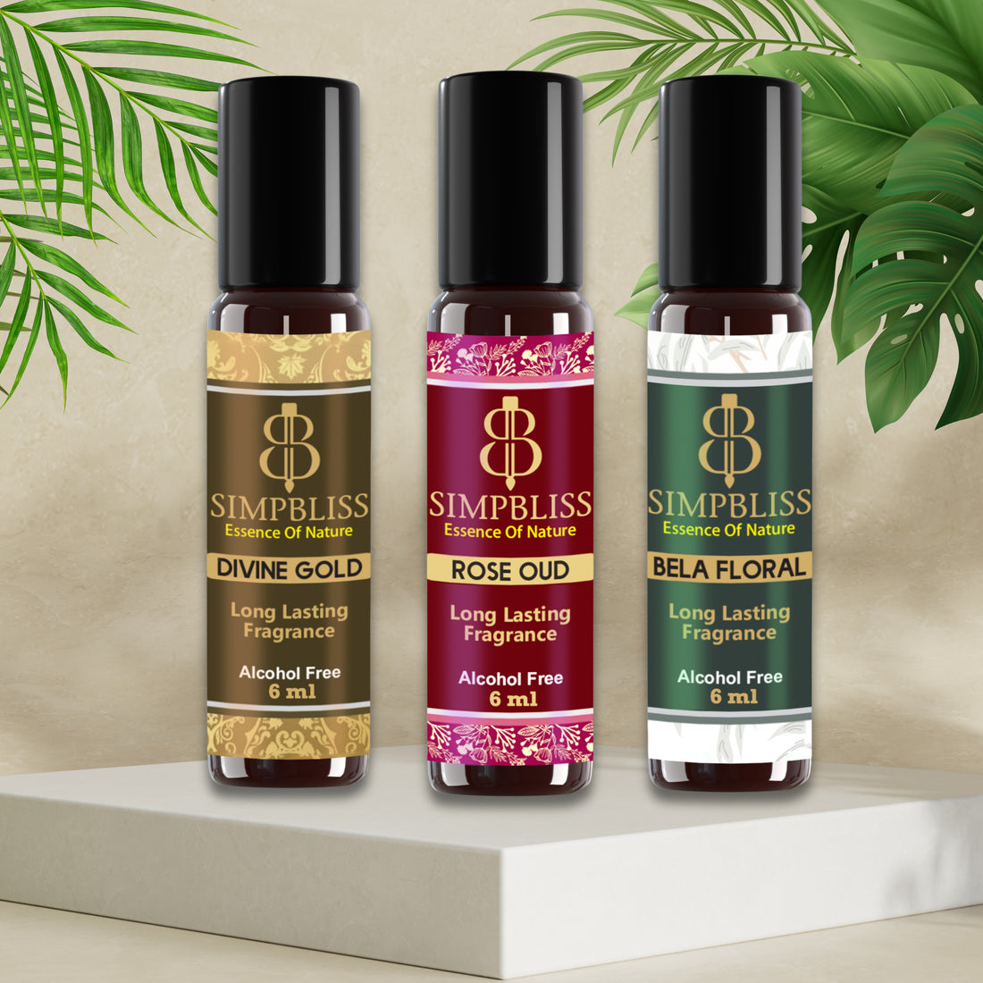 All In One Aromatic Gift Set- Rose Oud, Bela Floral  & Divine Gold 10ml/6ml