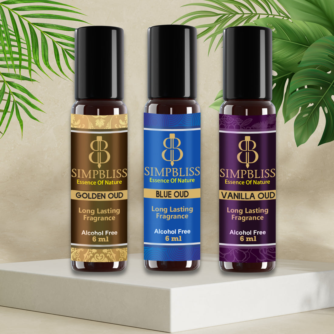 Oud Luxe Blend Trio – Golden Oud, Vanilla Oud & Blue Oud