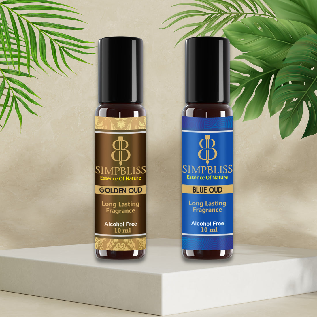Nature-Derived Blue Oud & Golden Oud Combo (2x 10ml each)